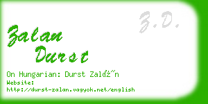 zalan durst business card